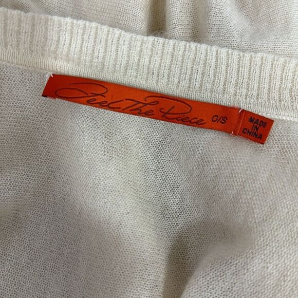 Feel The Piece Cashmere Ivory Relaxed Fit Scoop Neck Pullover Sweater One Size - Picture 5 of 9